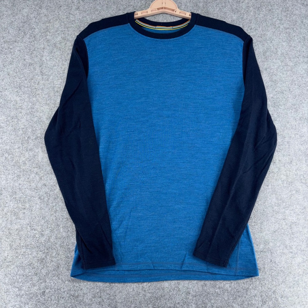 Smartwool Merino 250 Base Layer Mens Large Blue Long Sleeve Crew Neck Shirt